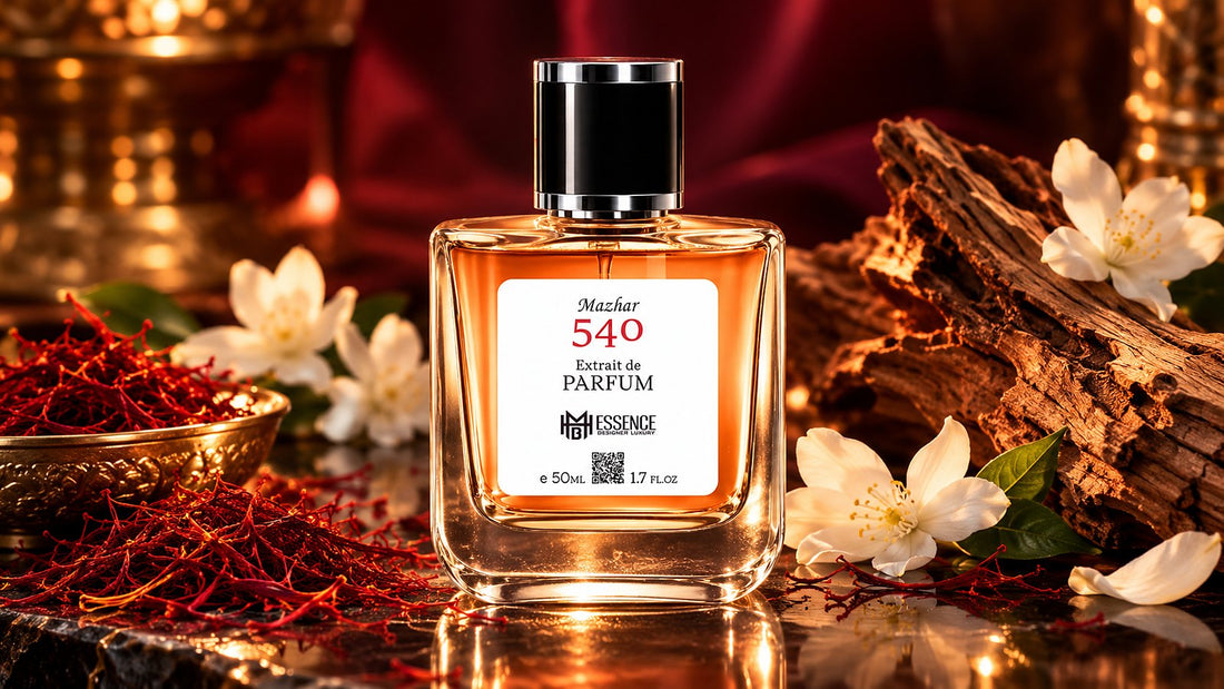 Mazhar 540 Extrait de Parfum with saffron, jasmine and amber wood by MHB Essence