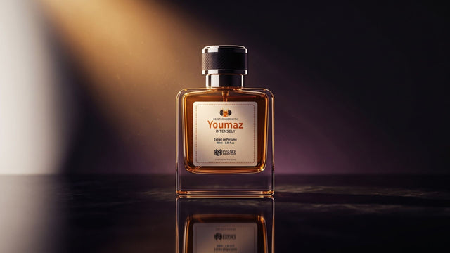 Luxury MHB Essence perfume bottle on dark stone — honest designer-inspired perfume in Pakistan