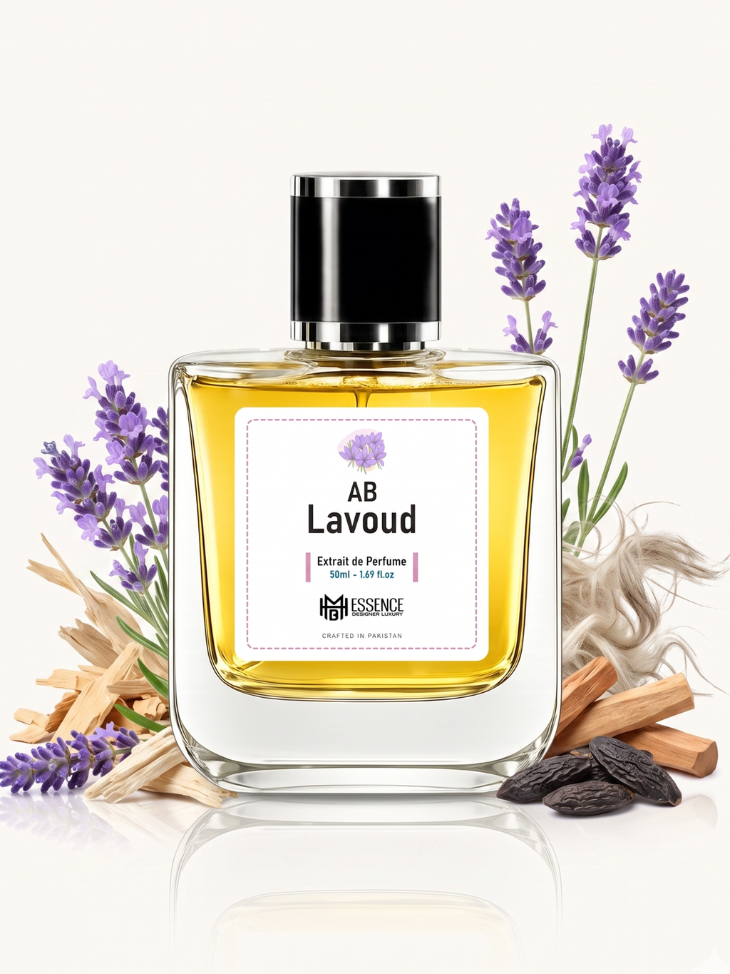 AB Lavoud scent notes — French Lavender, White Oud, Sandalwood, Tonka Bean, Musk — MHB Essence