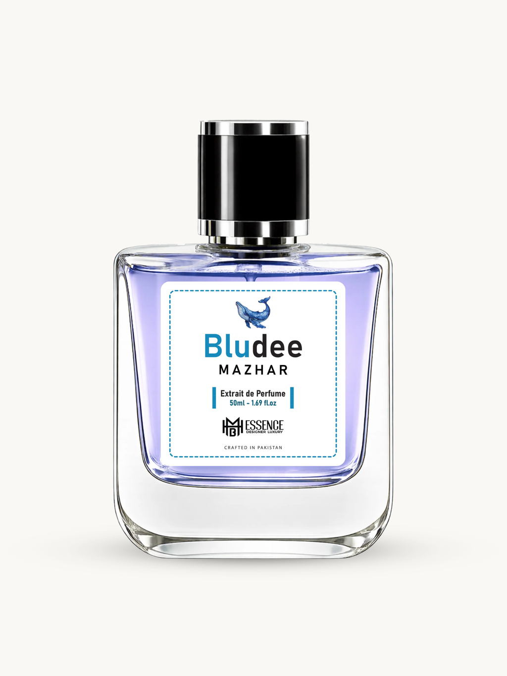 Bludee Mazhar 50ml extrait de parfum by MHB Essence — aromatic woody fragrance, square glass bottle