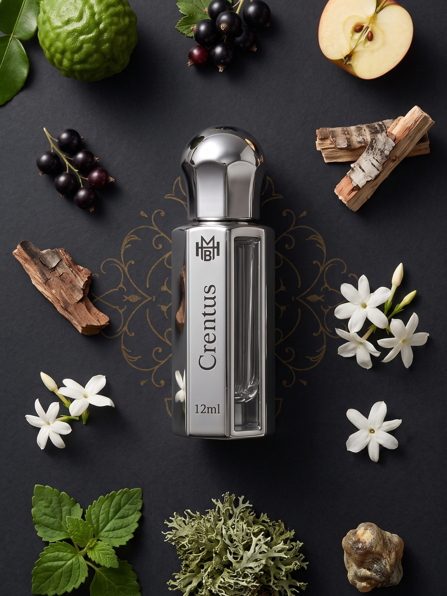 Crentus Attar ingredients — fruity smoky by MHB Essence