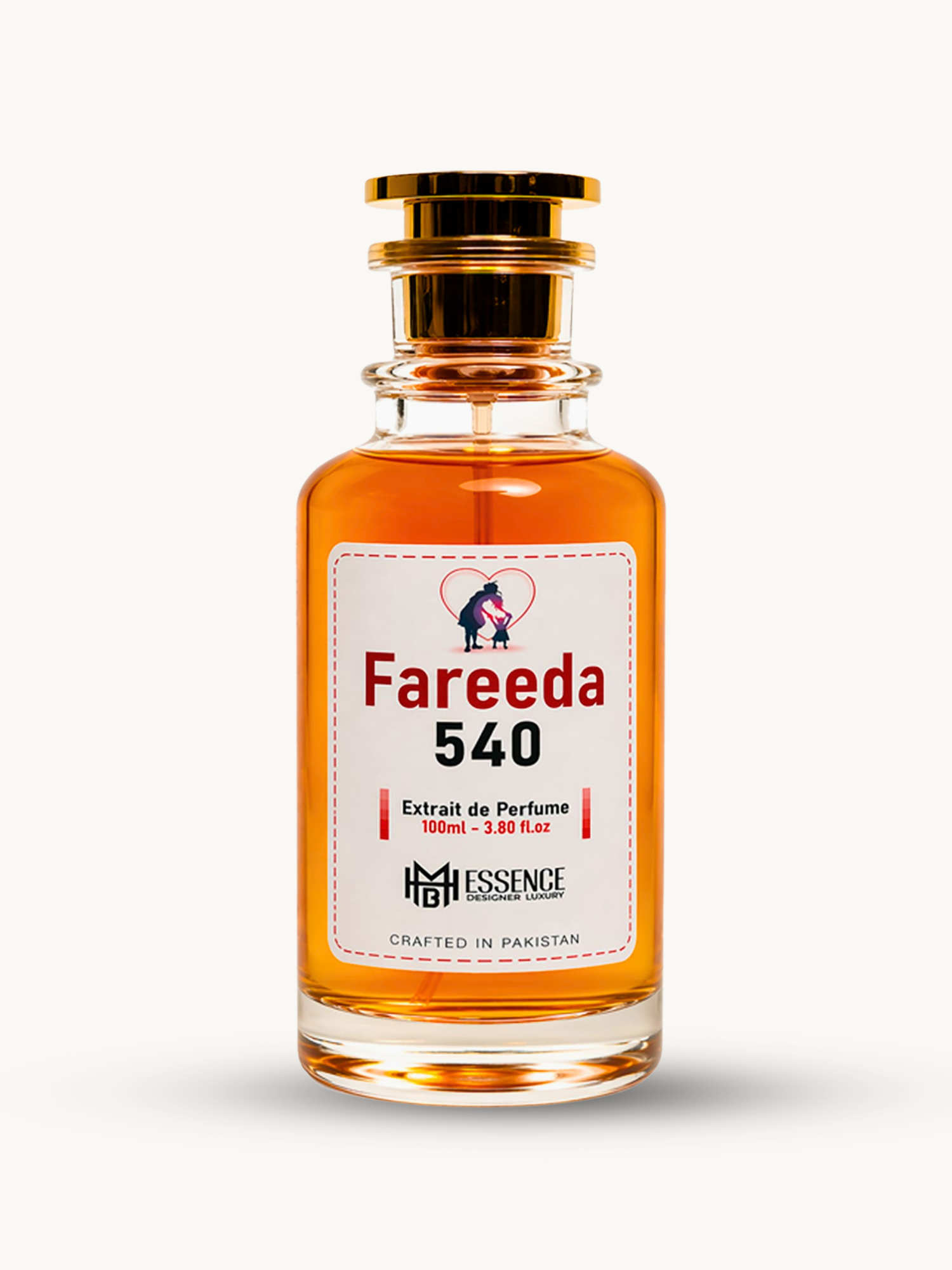 Fareeda 540 100ml extrait de parfum by MHB Essence — amber floral fragrance, square glass bottle