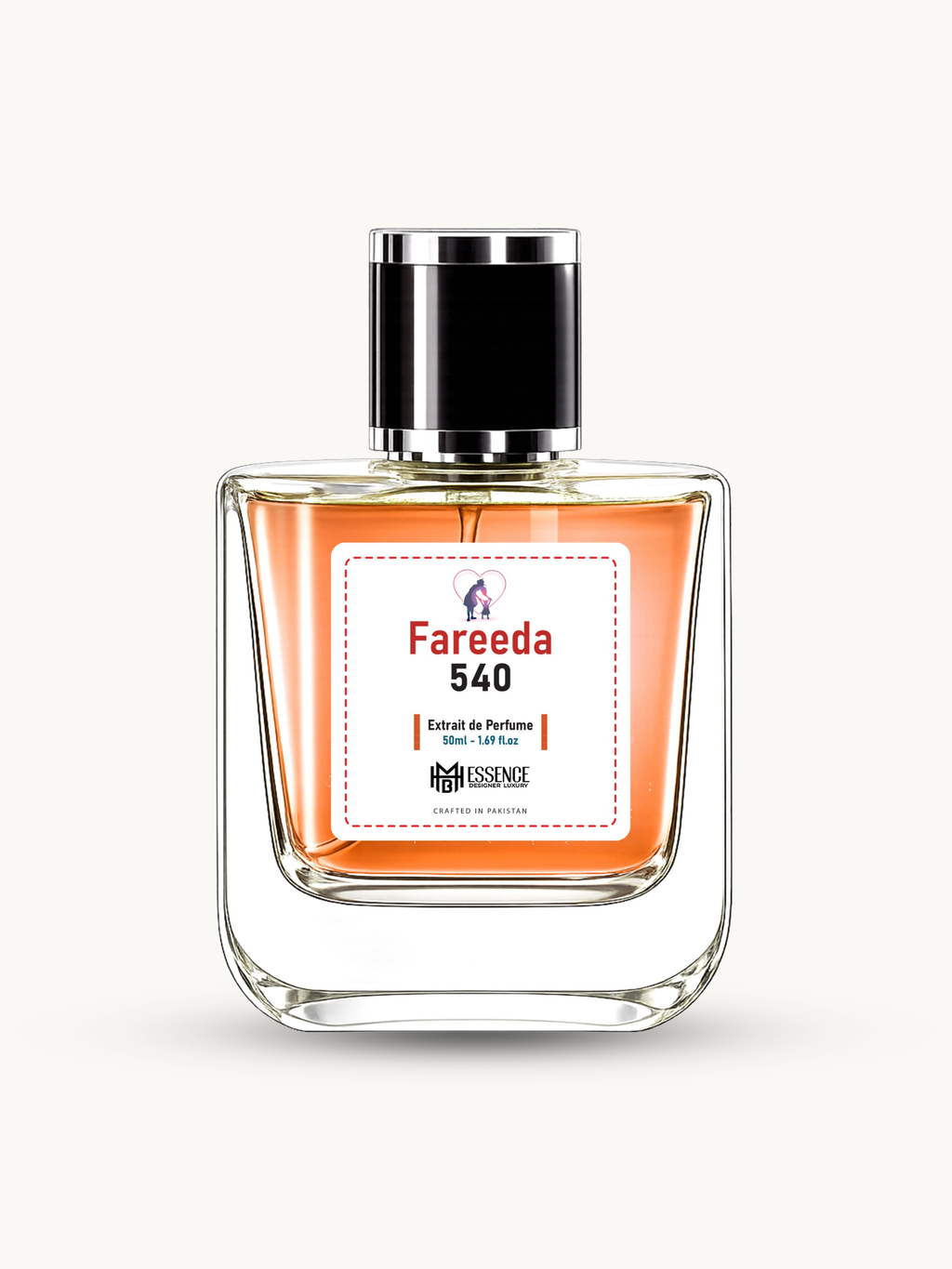 Fareeda 540 50ml extrait de parfum by MHB Essence — amber floral fragrance, square glass bottle