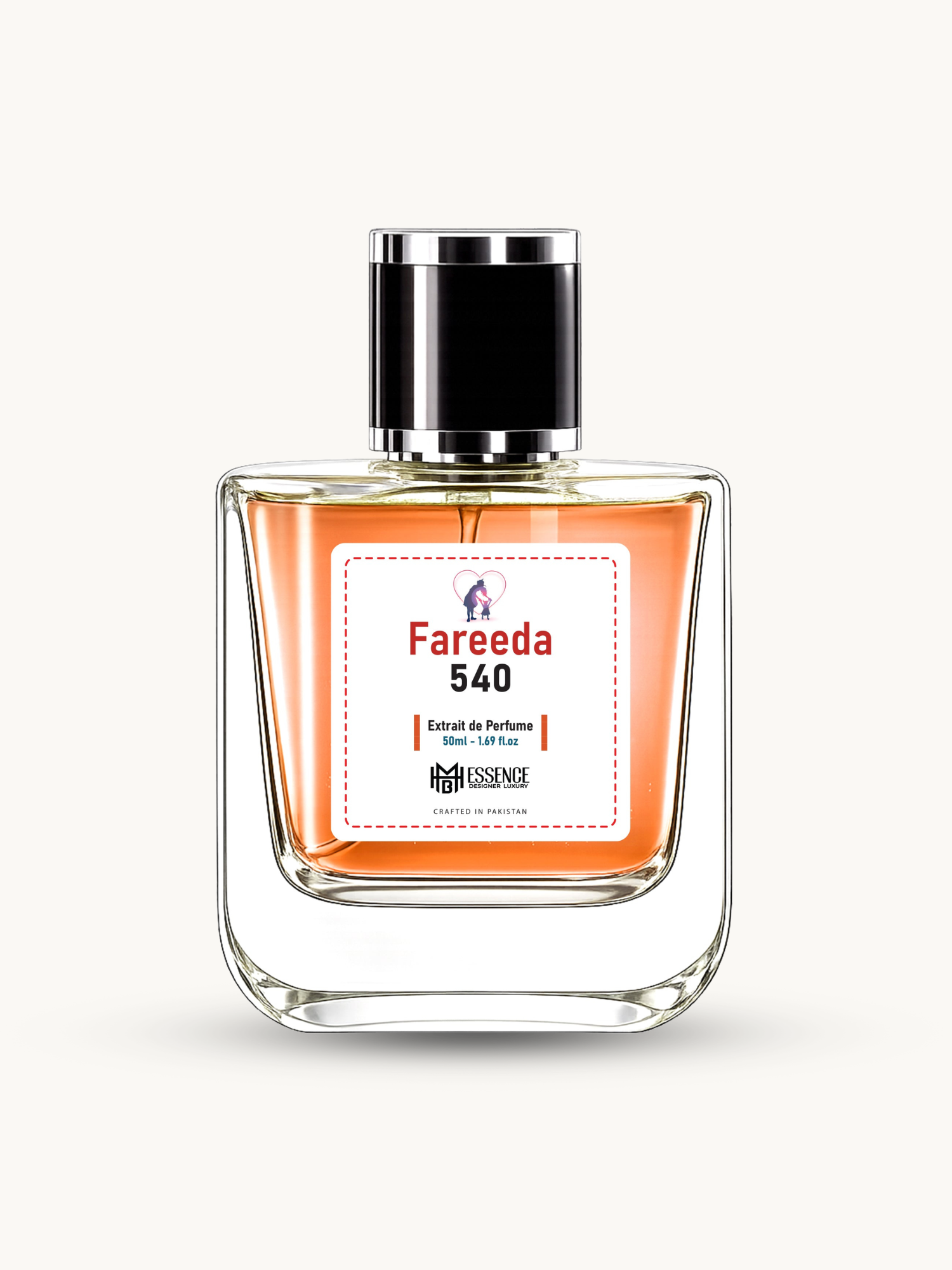 Fareeda 540 50ml extrait de parfum by MHB Essence — amber floral fragrance, square glass bottle