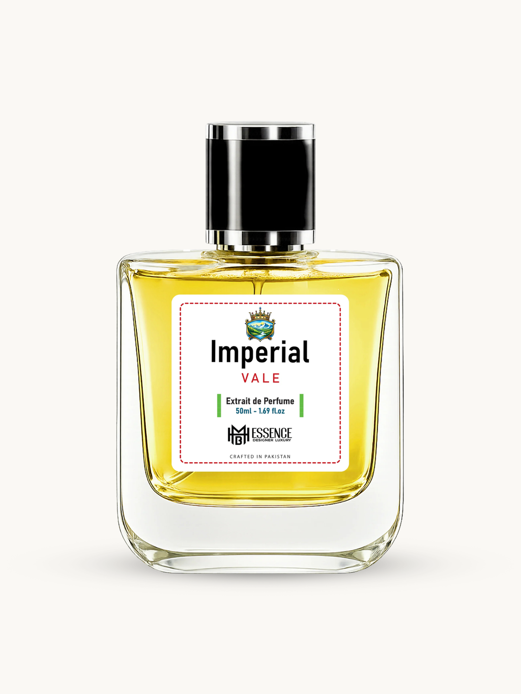Imperial Vale 50ml extrait de parfum by MHB Essence — spicy leather oud fragrance, square glass bottle