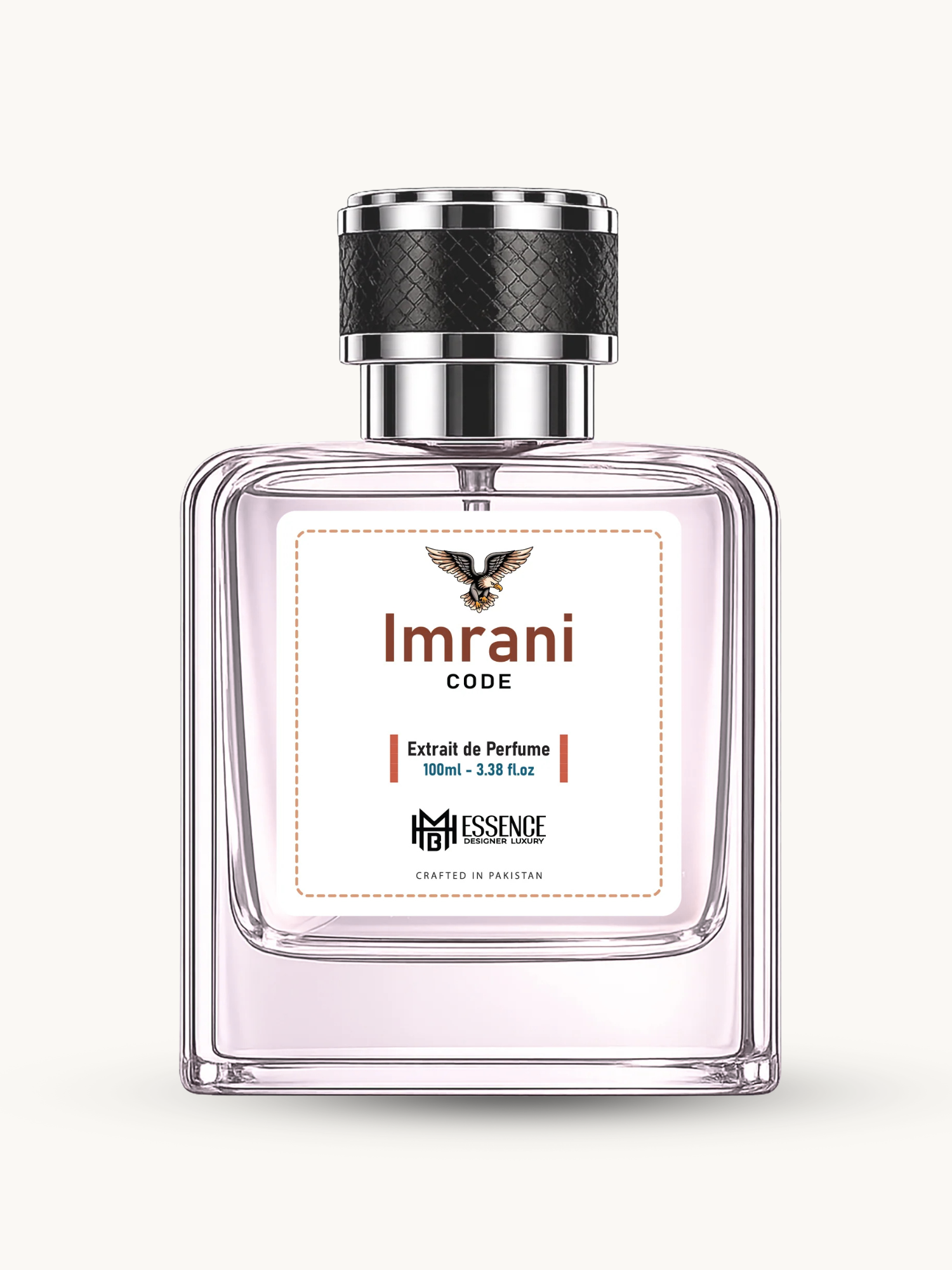 Imrani Code 100ml extrait de parfum by MHB Essence — oriental spicy fragrance, square glass bottle