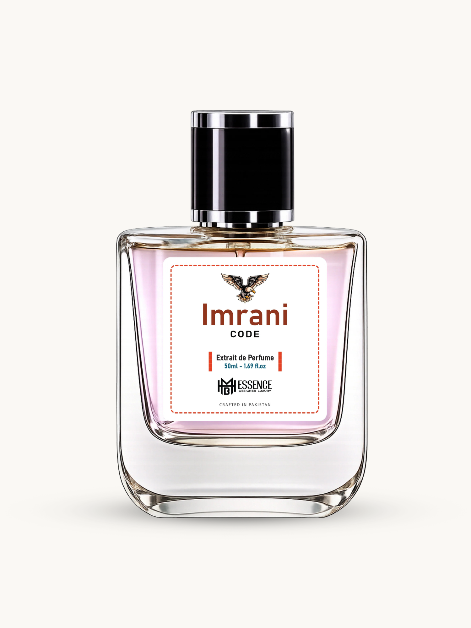 Imrani Code 50ml extrait de parfum by MHB Essence — oriental spicy fragrance, square glass bottle