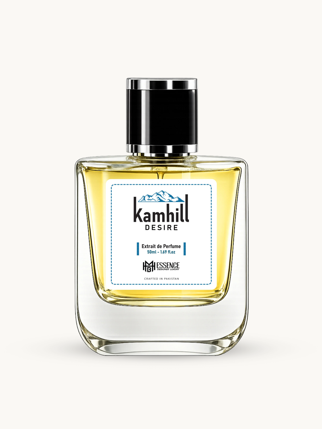 Kamhill Desire 50ml extrait de parfum by MHB Essence — oriental woody fragrance, square glass bottle