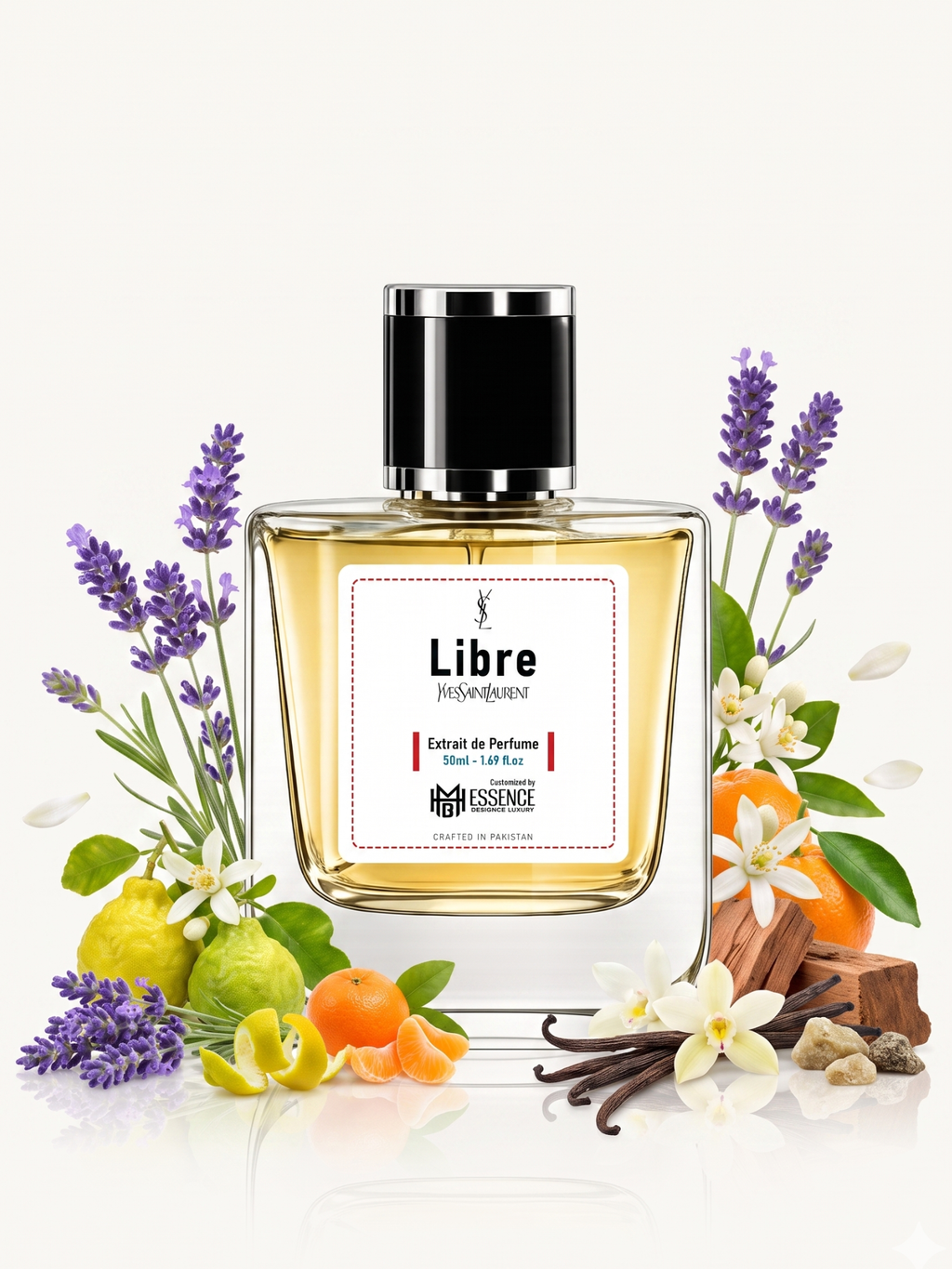Liberate Blossom scent notes — Lavender, Bergamot, Mandarin Orange, Orange Blossom, Jasmine, Vanilla, Musk, Cedar — MHB Essence