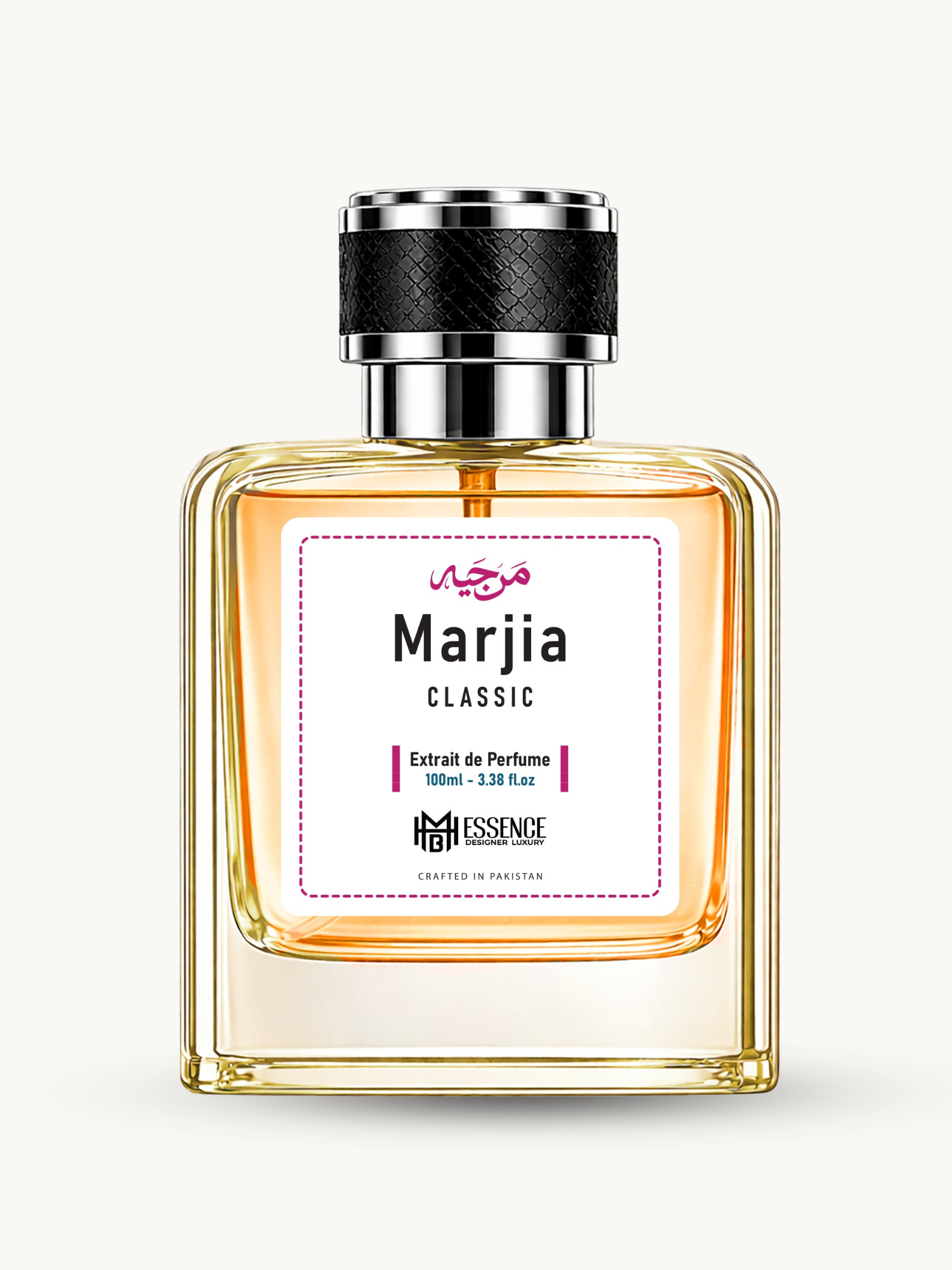 Marjia Classic 100ml extrait de parfum by MHB Essence — ambery floral fragrance, square glass bottle