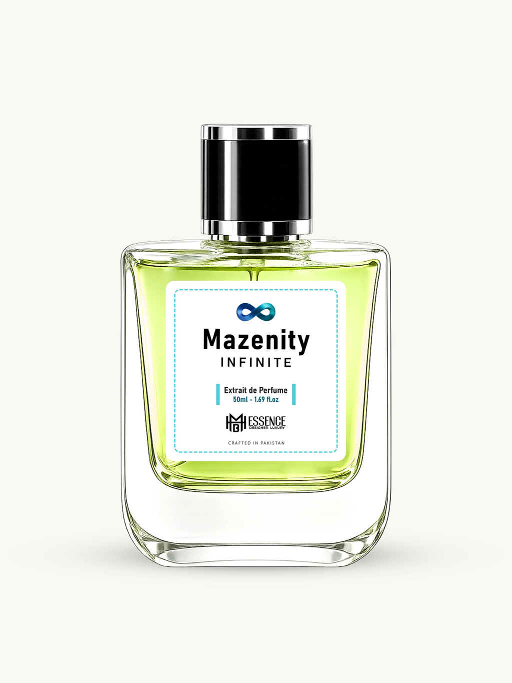 Mazenity Infinite 50ml extrait de parfum by MHB Essence — aromatic fragrance, square glass bottle