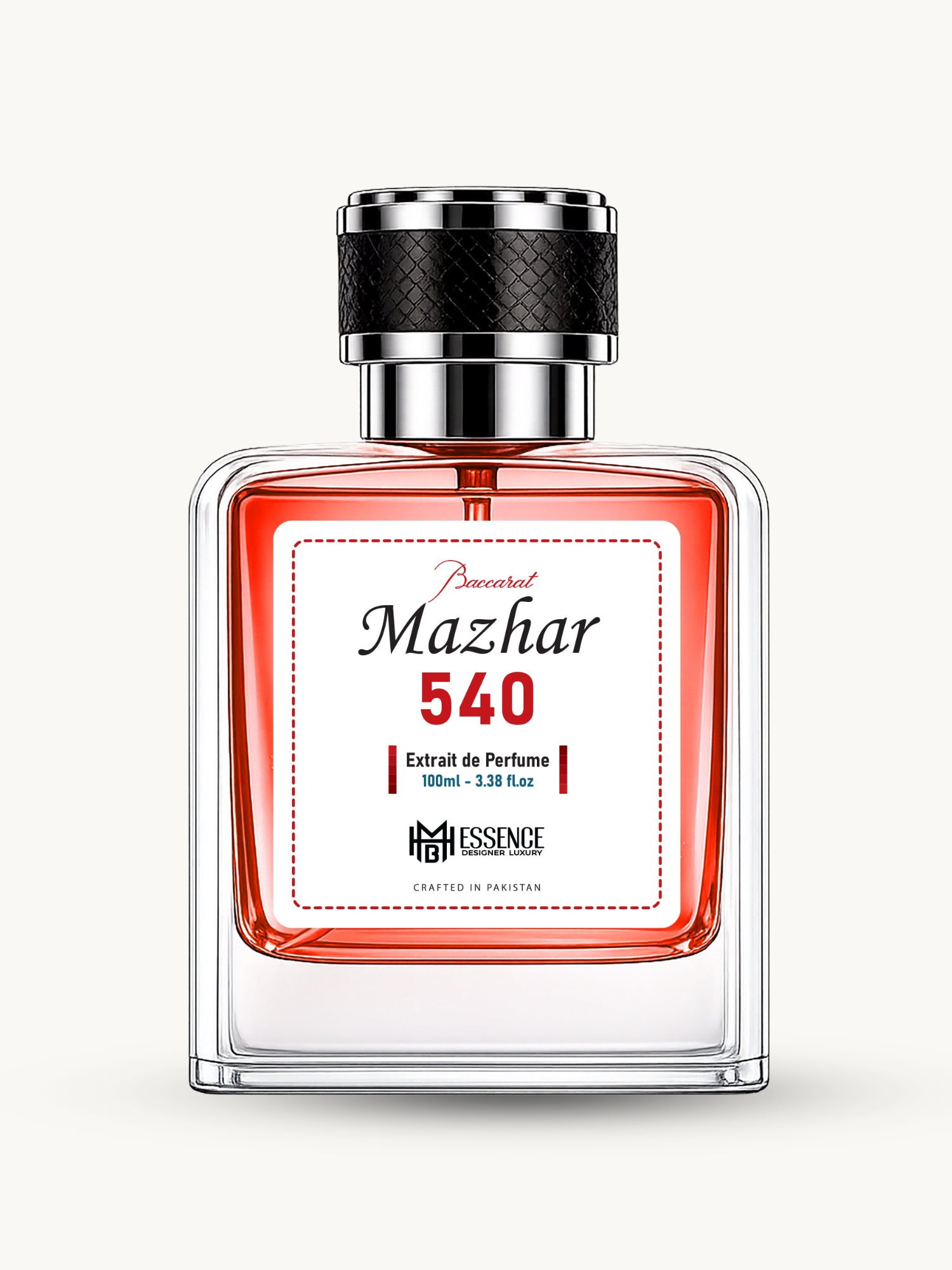 Mazhar 540 100ml extrait de parfum by MHB Essence — amber floral fragrance, square glass bottle