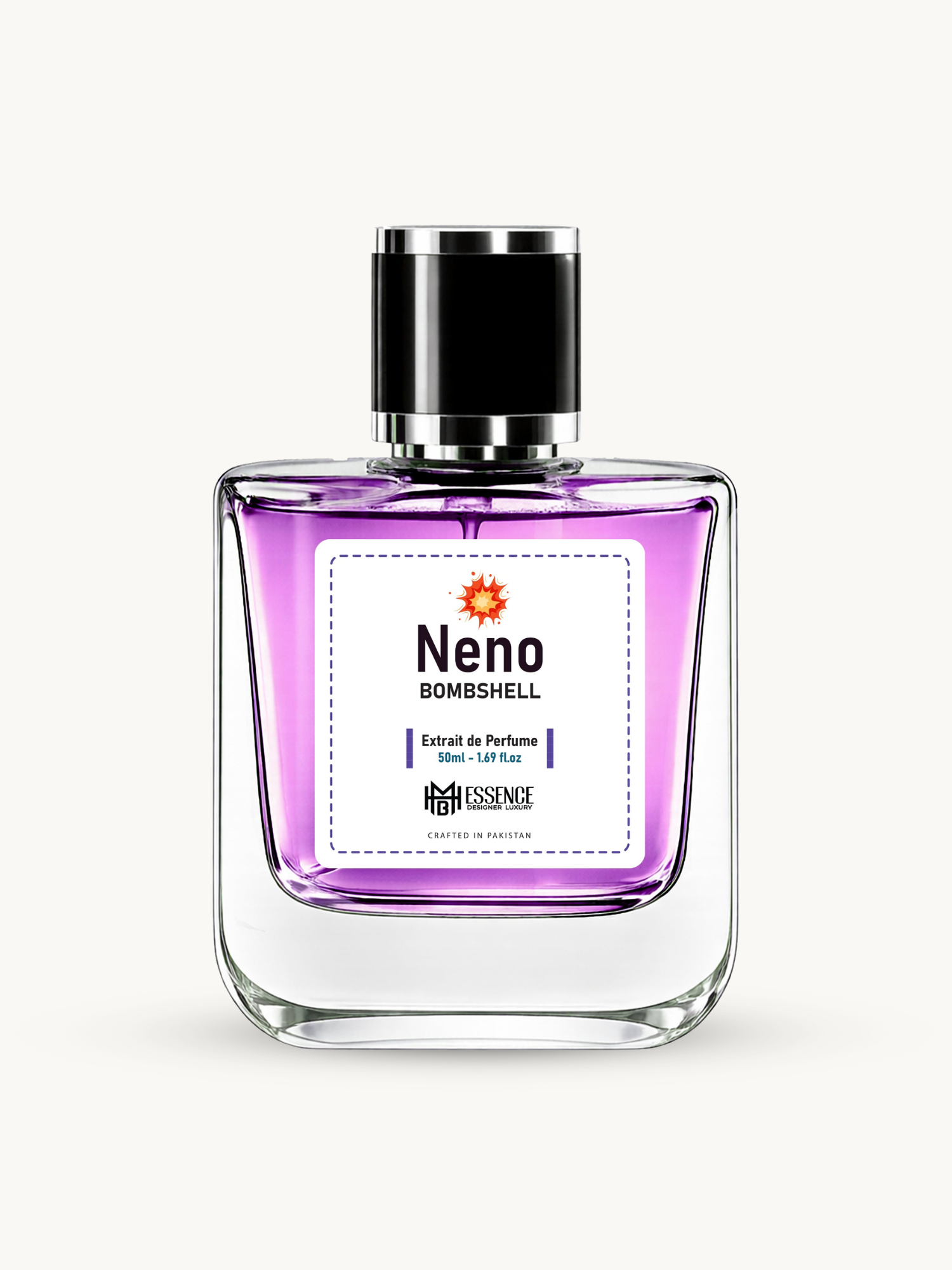 Neno Bombshell 50ml extrait de parfum by MHB Essence — fruity floral fragrance, square glass bottle
