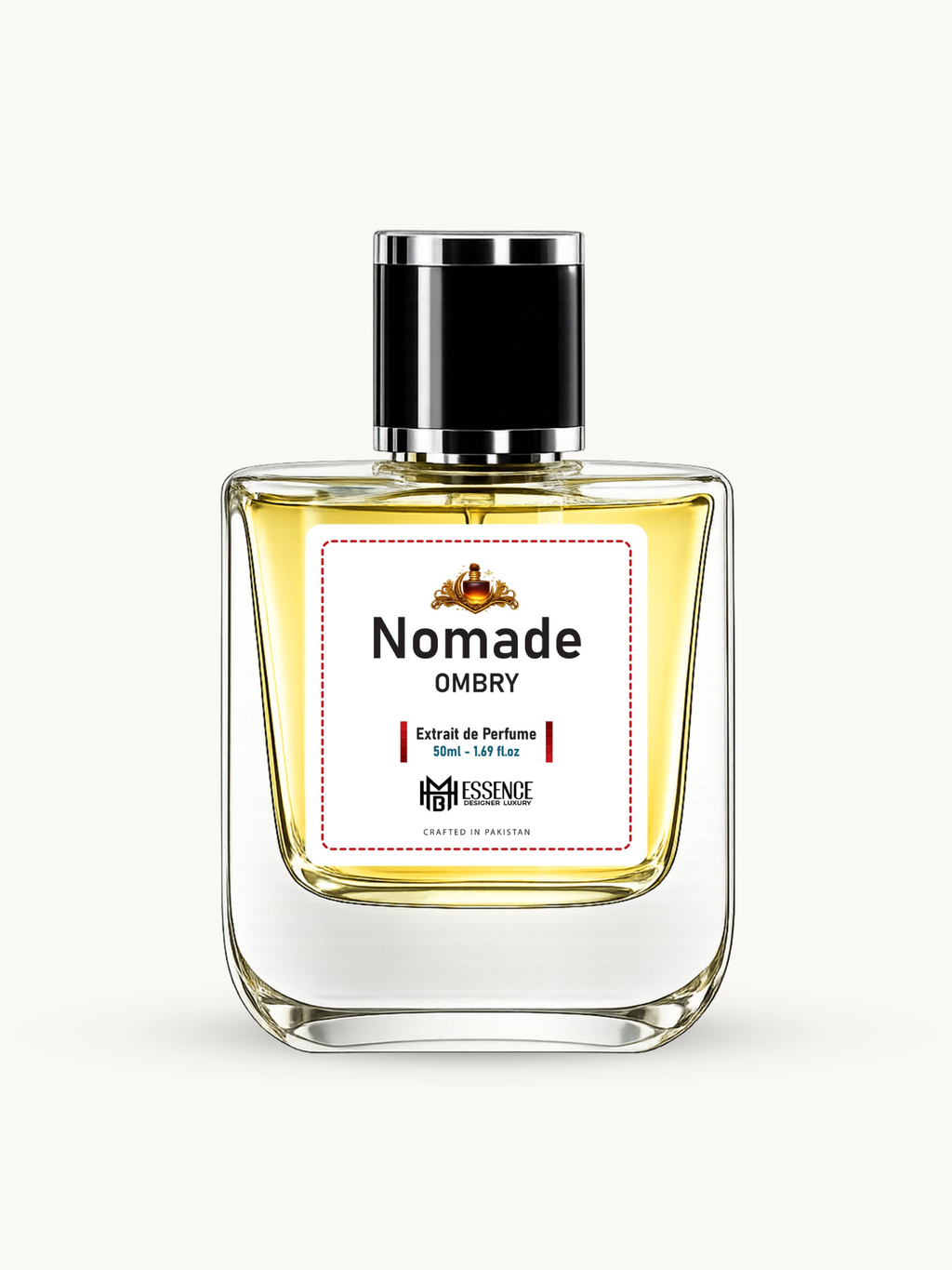 Nomade Ombry 50ml extrait de parfum by MHB Essence — smoky leather oud fragrance, square glass bottle