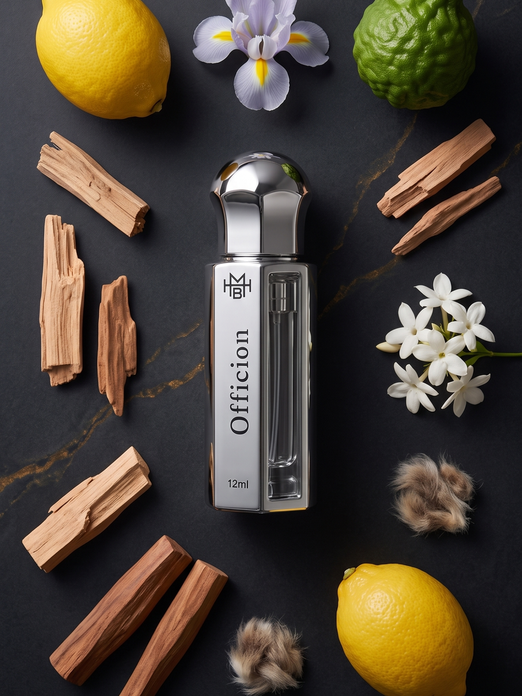 Officence Attar ingredients — citrus woody by MHB Essence
