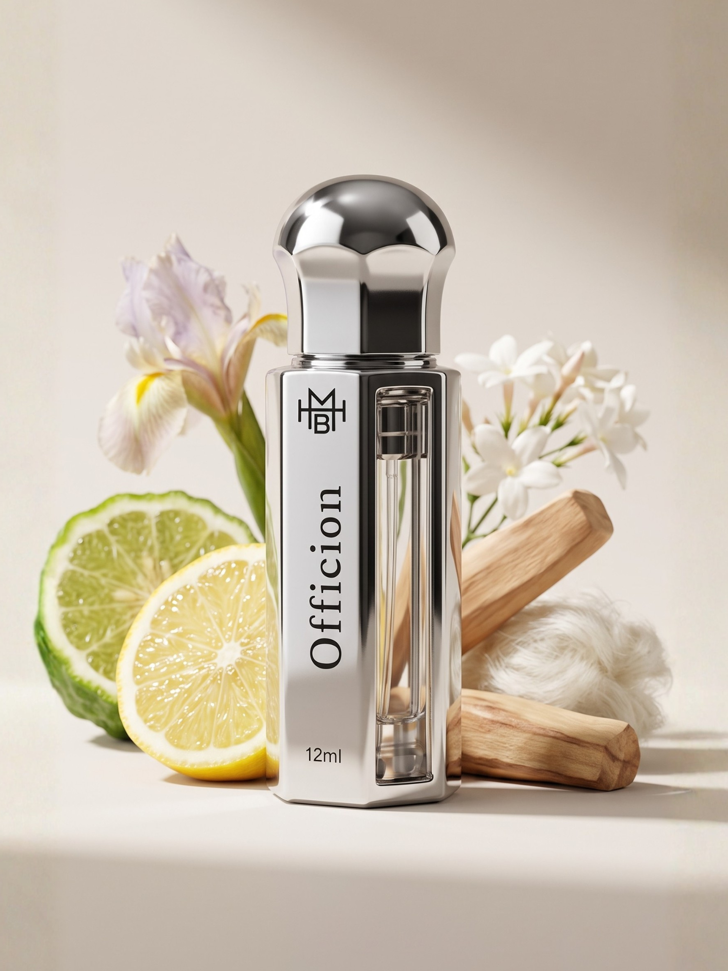 Officence Attar scent notes — lemon, bergamot, ambroxan, orris, jasmine, cedarwood, sandalwood, musk