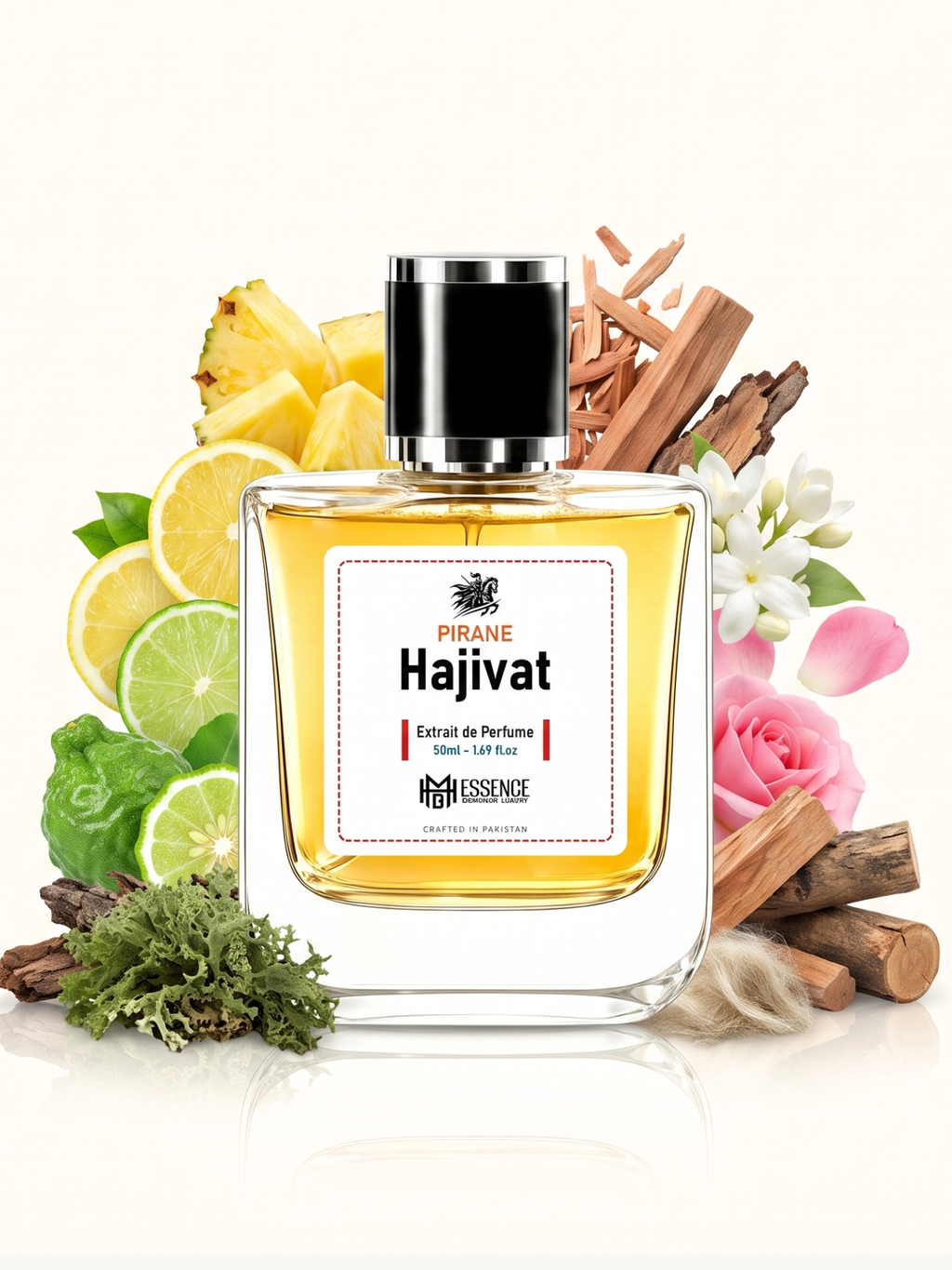 Pirane Hajivat scent notes — Pineapple, Citrus, Soft Woods, Floral, Oakmoss, Dry Woods, Musk — MHB Essence