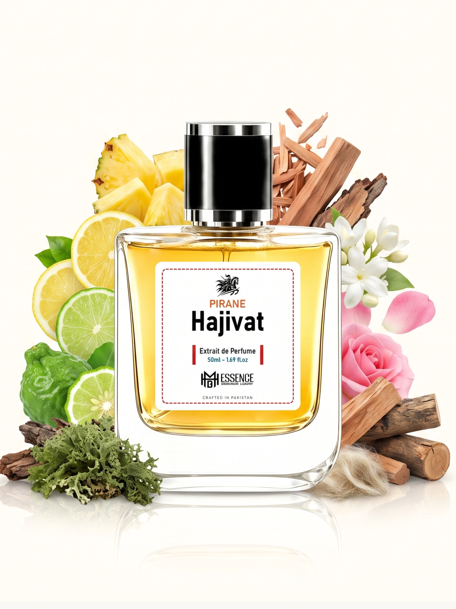 Pirane Hajivat scent notes — Pineapple, Citrus, Soft Woods, Floral, Oakmoss, Dry Woods, Musk — MHB Essence