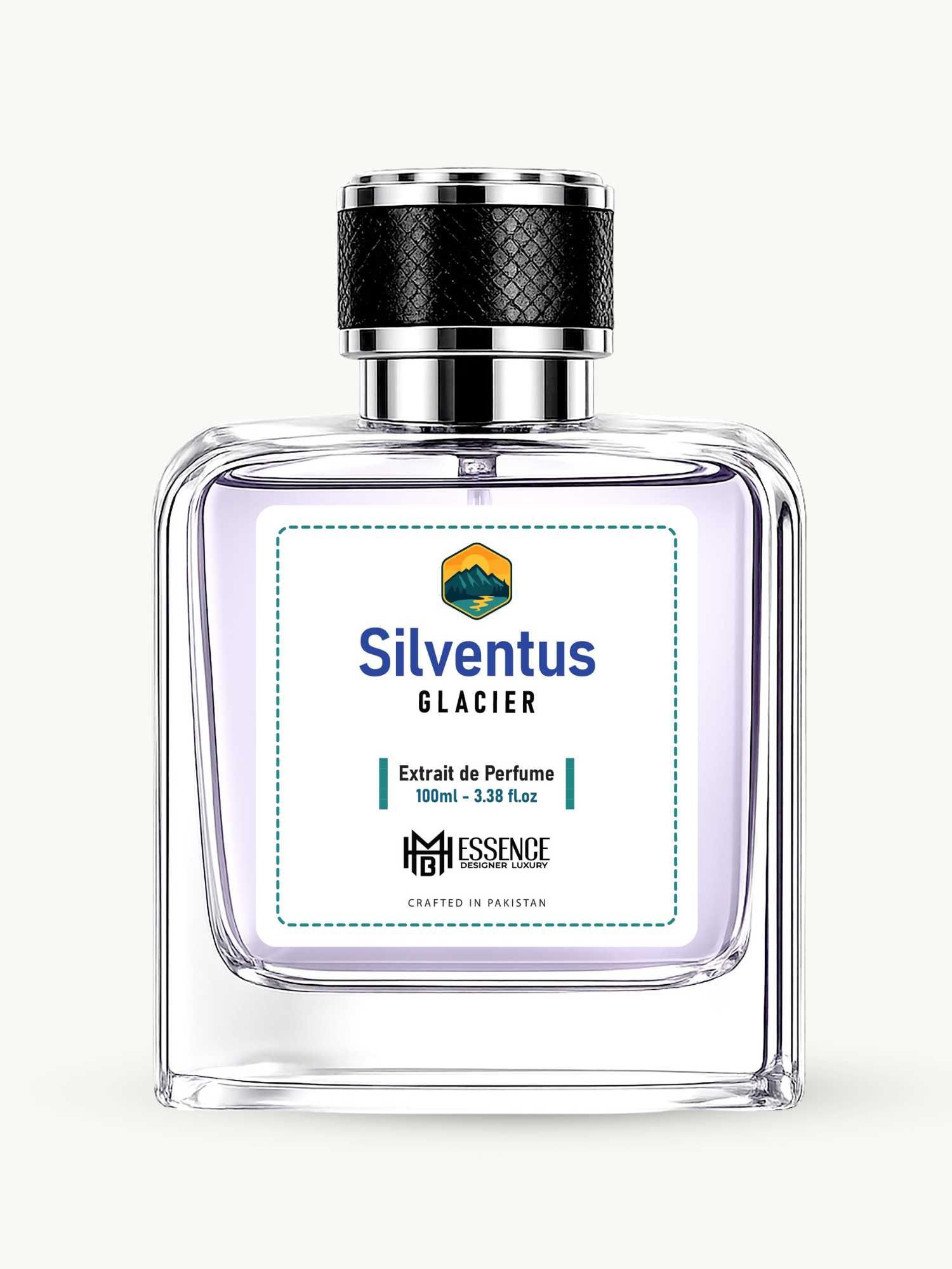 Silventus Glacial 100ml extrait de parfum by MHB Essence — green aquatic fragrance, square glass bottle