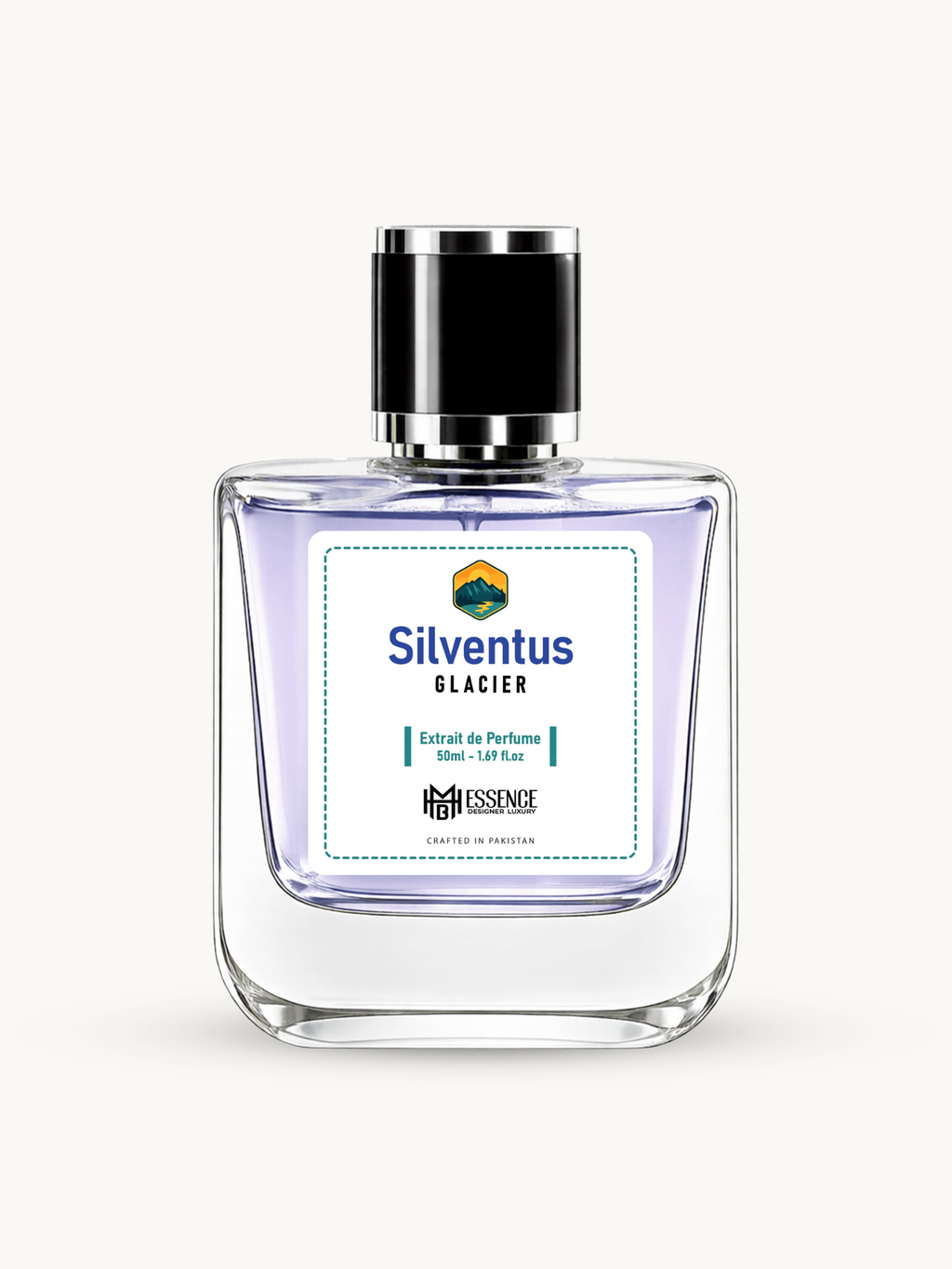 Silventus Glacial 50ml extrait de parfum by MHB Essence — green aquatic fragrance, square glass bottle