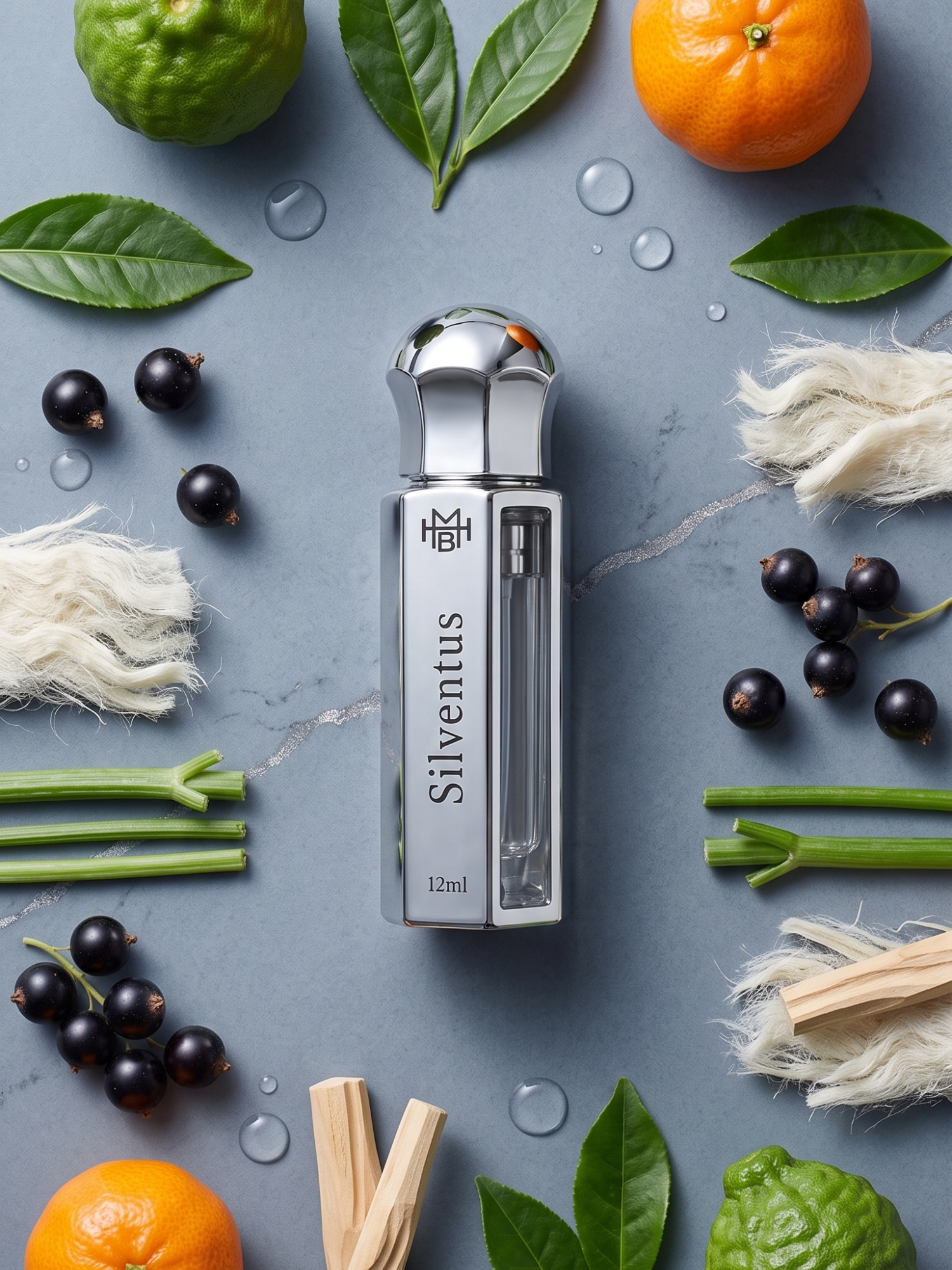 Silventus Attar ingredients — green aquatic by MHB Essence
