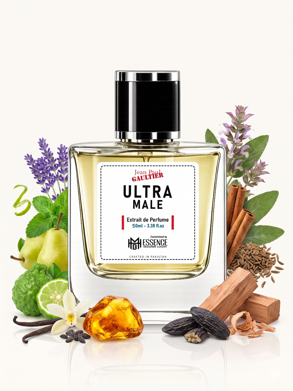 Ultra Intense scent notes — Saffron, Jasmine, Amberwood, Cedarwood, Fir Resin, Leather — MHB Essence