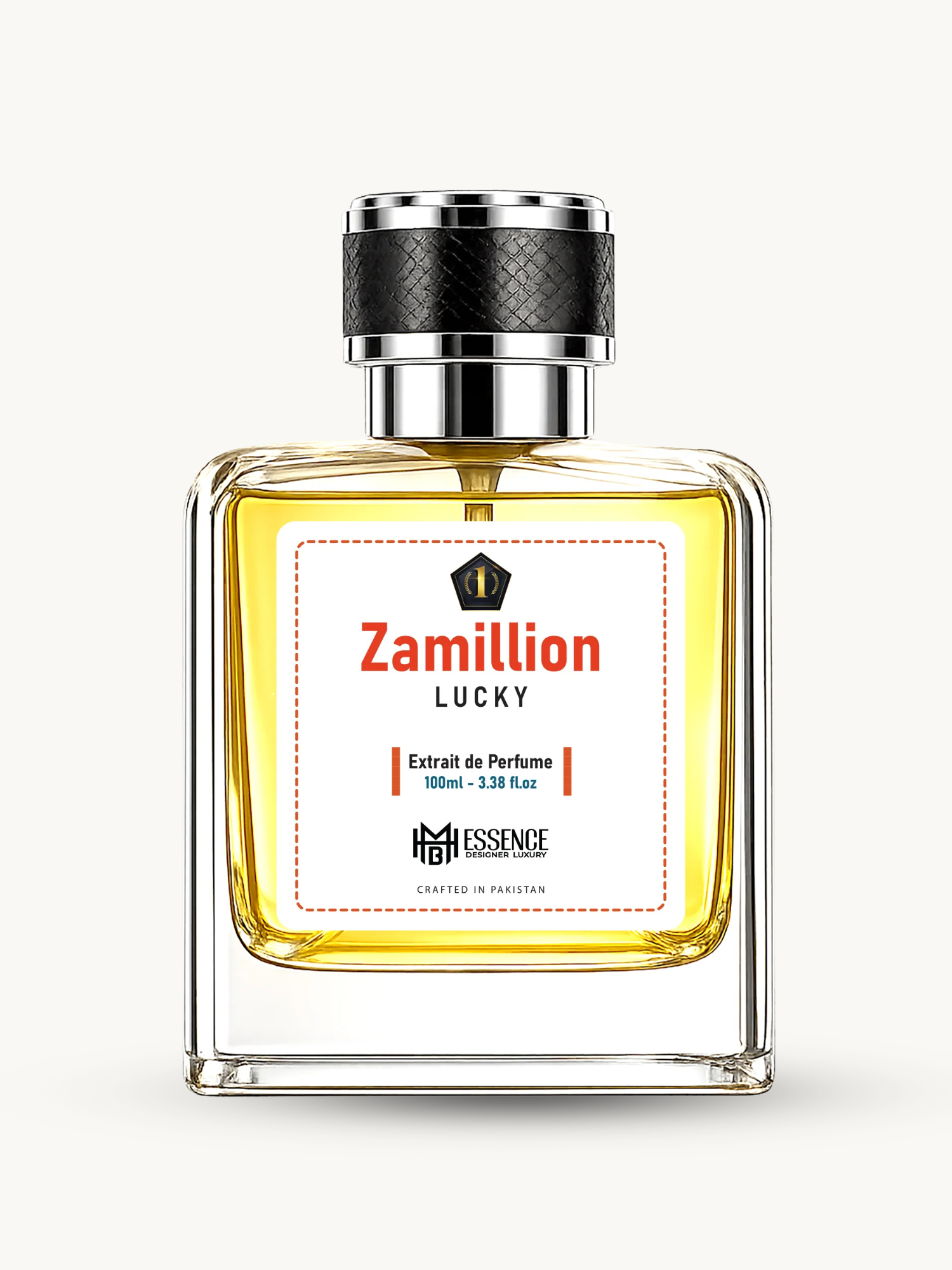 Zamillion Lucky 100ml extrait de parfum by MHB Essence — sweet fruity fragrance, square glass bottle