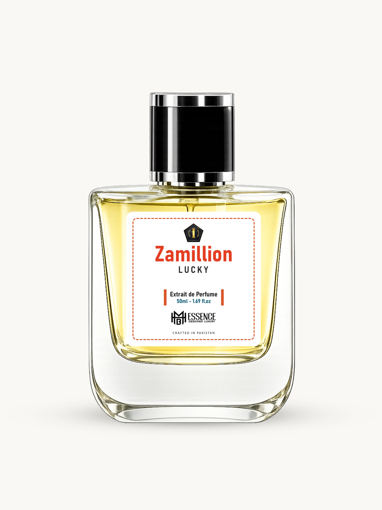 Zamillion Lucky 50ml extrait de parfum by MHB Essence — sweet fruity fragrance, square glass bottle